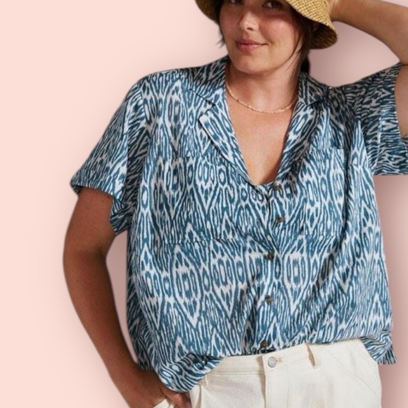 Pilcro Tops - PILCRO Anthropologie Printed Voile Surf Shirt